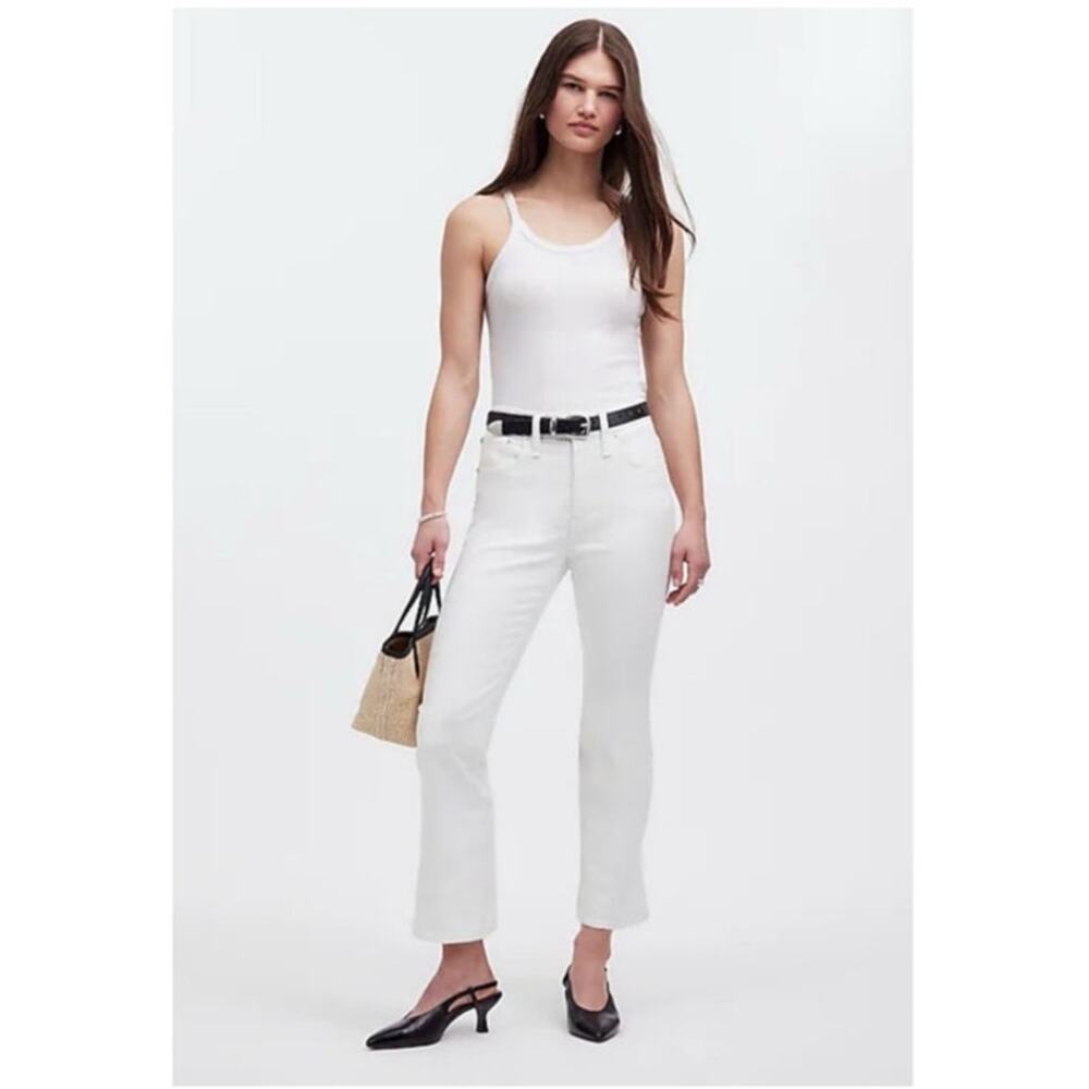NWT Madewell Kick Out Crop Jeans Pure White Size‎ 26